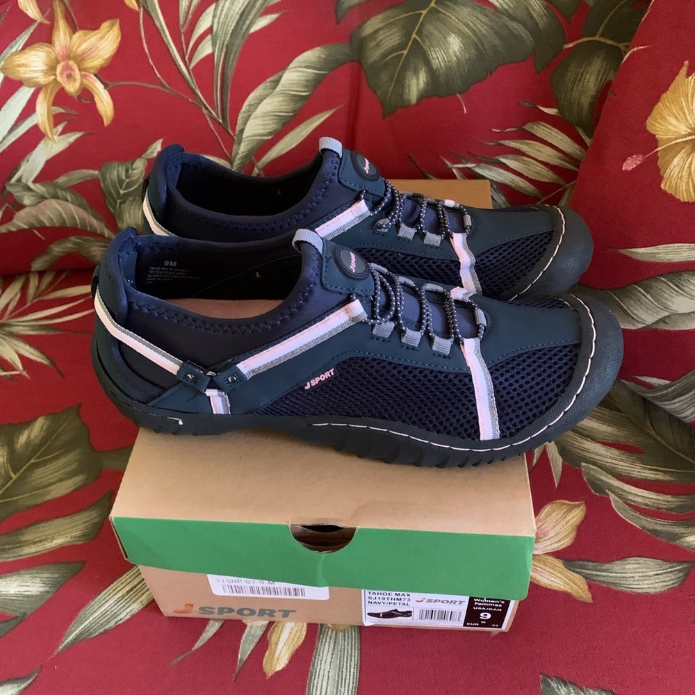 New In The Box JSport Tahoe Navy/Petal Tiger Ready Mesh Water Ready Shoes Size 9
